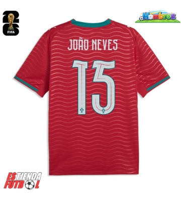 Portugal Joao Neves #15 Primera Equipación Mundial 2026 Manga Corta